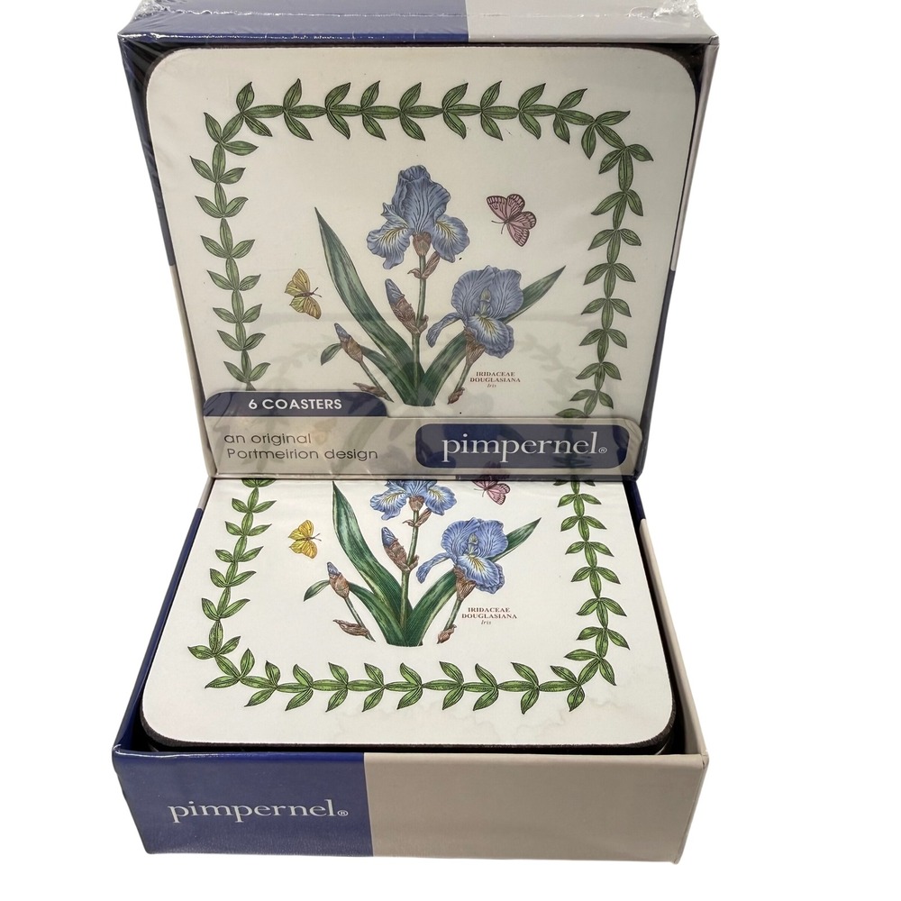 PORTMEIRION Pimpernel Botanic Garden Cork Backed Coasters 2 Sets of 6 Floral